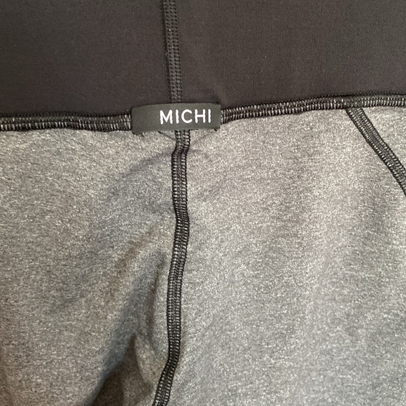 MICHI Moto Panel Zip Leggings, heather gray and black - Picture 5 of 7